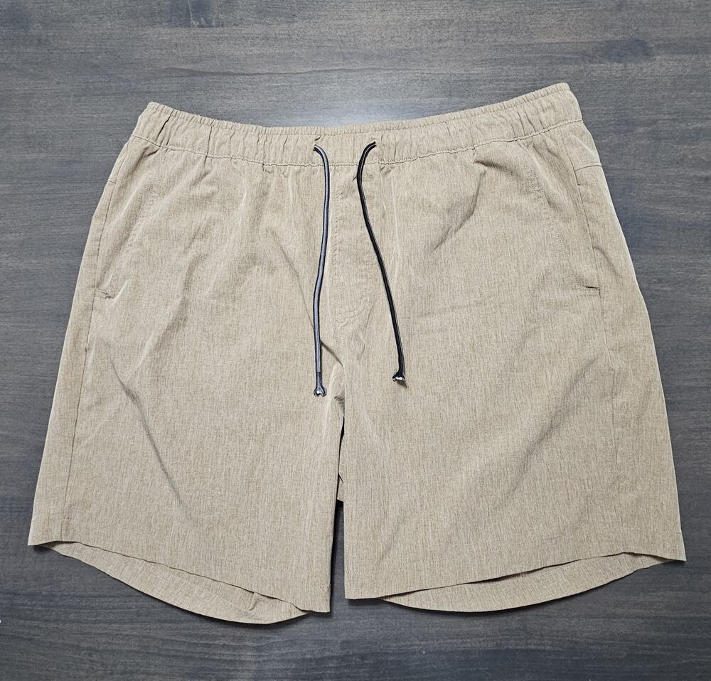 Eddie Bauer Men's 2XL XXL Quick-Dry Woven Tech Shorts Beige Performance